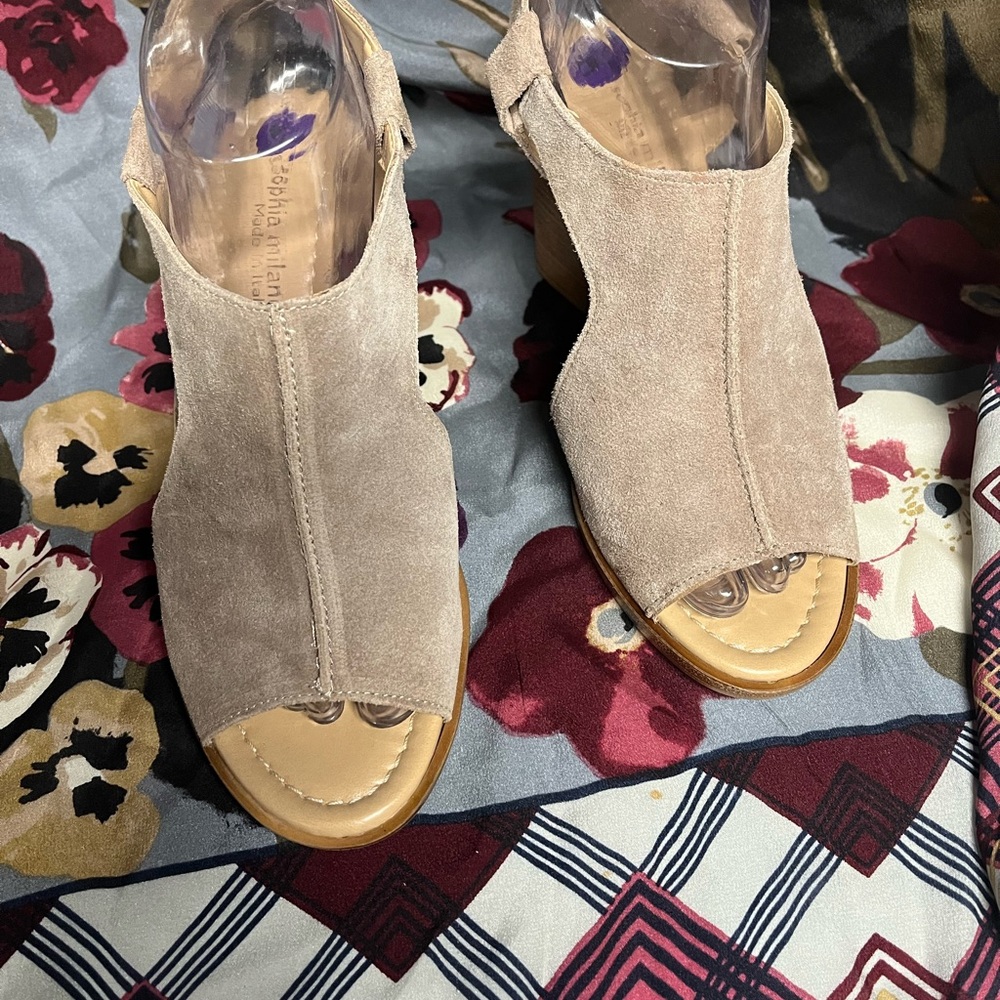 Sophia Milano Tan Sandals with Wedge Heel